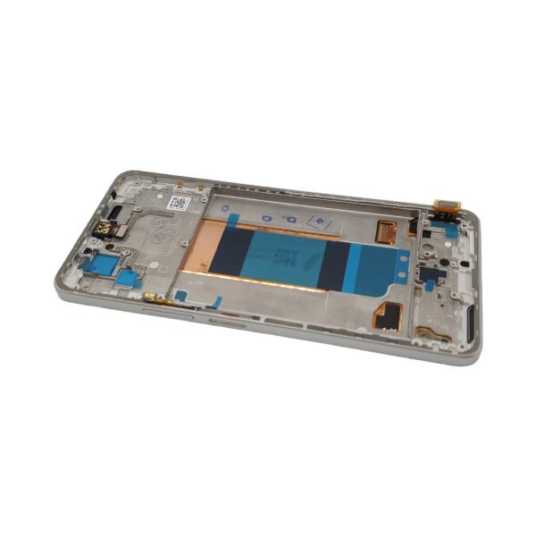 Full Screen with Frame for Xiaomi Poco F4 22021211RG - Silver - Premium Quality